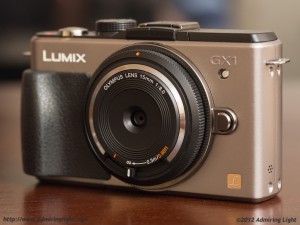 The Olympus 15mm f/8 Body Cap Lens on the Panasonic GX1