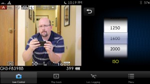 The iOS interface for remote shooting on the GH3