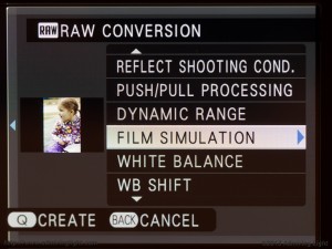 Fujifilm X-E1's in-camera RAW conversion