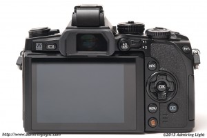 The rear of the Olympus E-M1