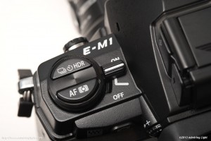 The top left controls of the E-M1.