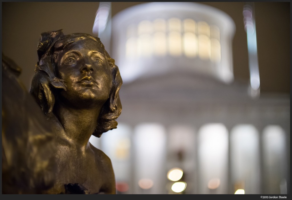 Capitol Statue - Fujifilm X-E2 with Canon FL 55mm f/1.2 + Speed Booster @ ISO 5000