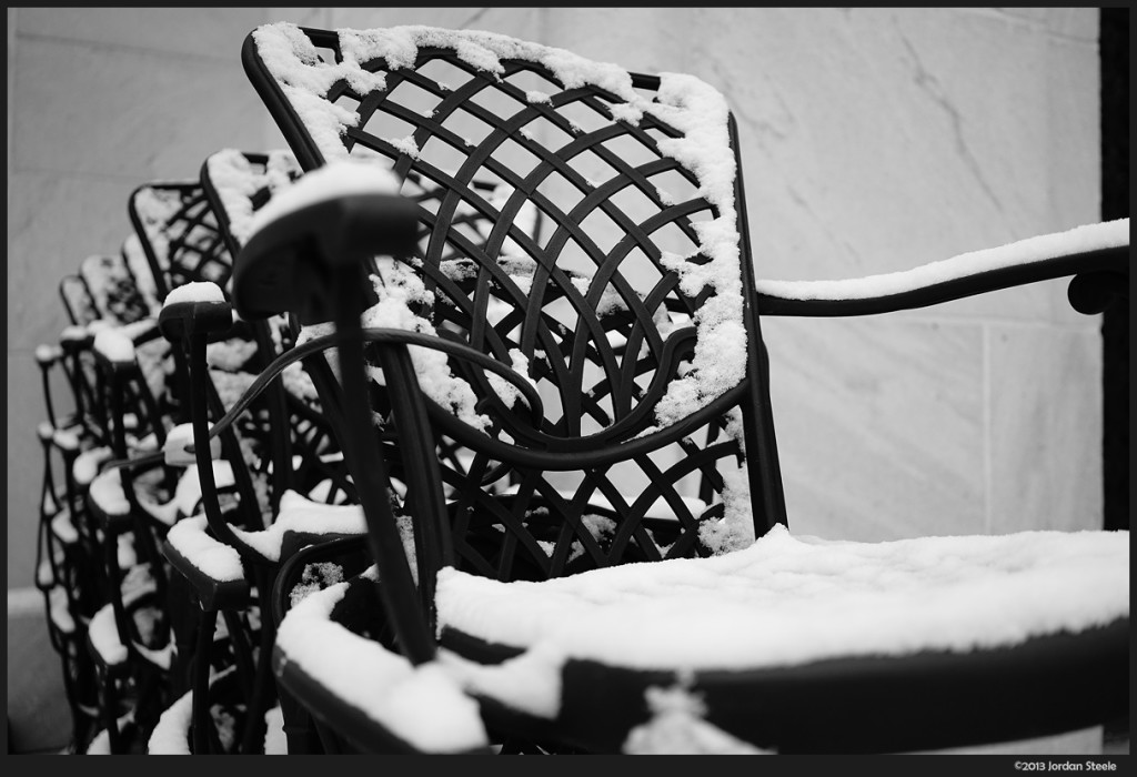 Snowy Chairs - Sony A7 with Zeiss FE 35mm f/2.8 Sonnar T* ZA @ f/2.8