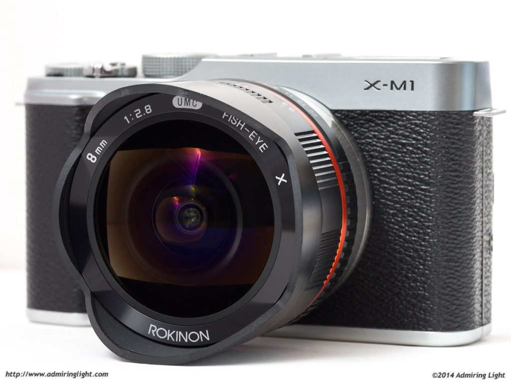 The Rokinon 8mm f/2.8 Fisheye, on the diminutive Fujifilm X-M1