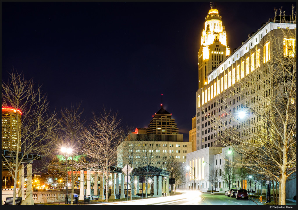 Scioto Mile at Night - Fujifilm X-T1 with Fujinon XF 35mm f/1.4 @ ISO 200