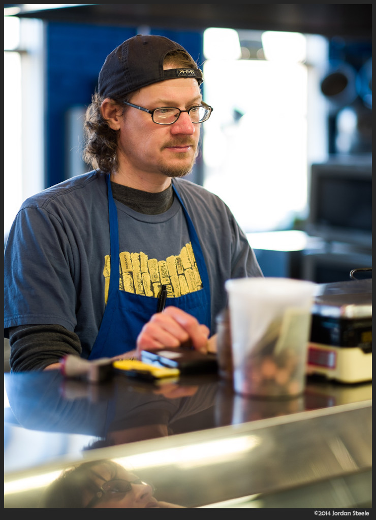 Fish Counter Customer - Fujifilm X-E2 with Fujinon XF 56mm f/1.2 @ f/1.2