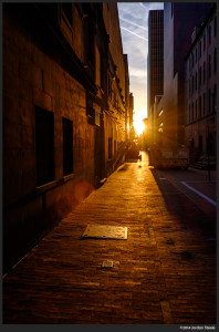 Alley Sunrise - Fujinon XF 10-24mm f/4 R OIS @ 22mm, f/8