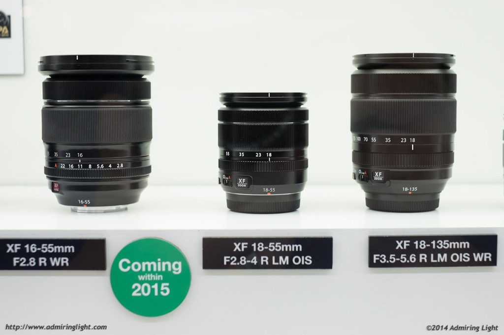 The new 16-55mmf/2.8 next to the 18-55mm f/2.8-4 and the 18-135mm.