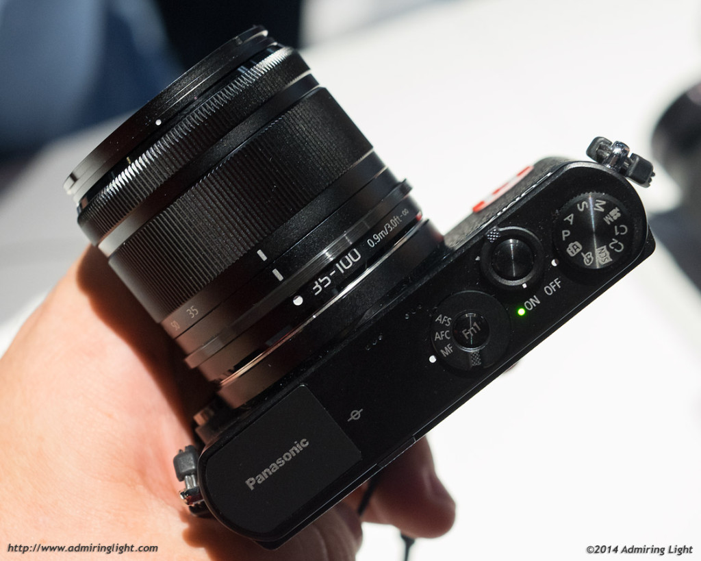 The incredibly tiny Panasonic 35-100mm f/4-5.6, retracted, on the GM1.