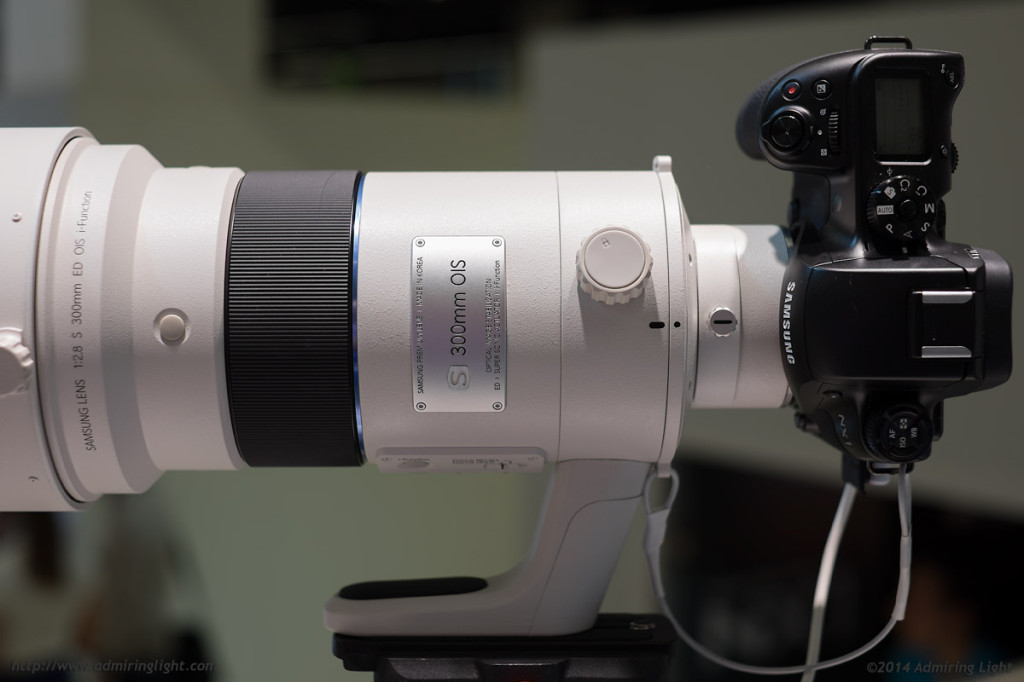 The NX1 with Samsung's prototype 300mm f/2.8 OIS (which looked beautiful through the viewfinder)