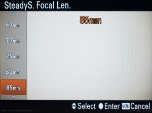 Selecting the focal length for shooting with adapted lenses