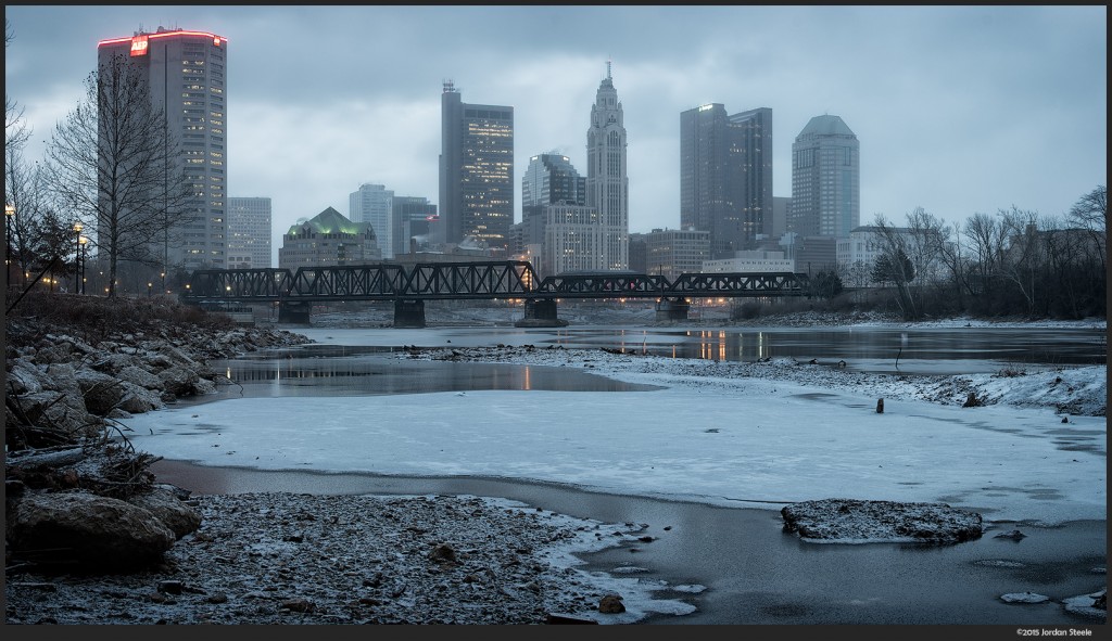 Cold Columbus - Samsung NX1 with Canon FD 50-300mm f/4.5L: 5 shot stitch @ 50mm, f/11, 4s, ISo 100