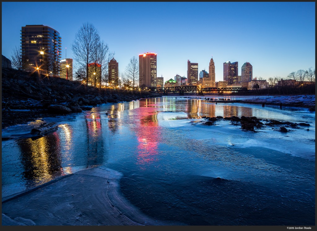 Ice Reflected Skyline - Sony a6000 with Rokinon 12mm f/2 @ f/11