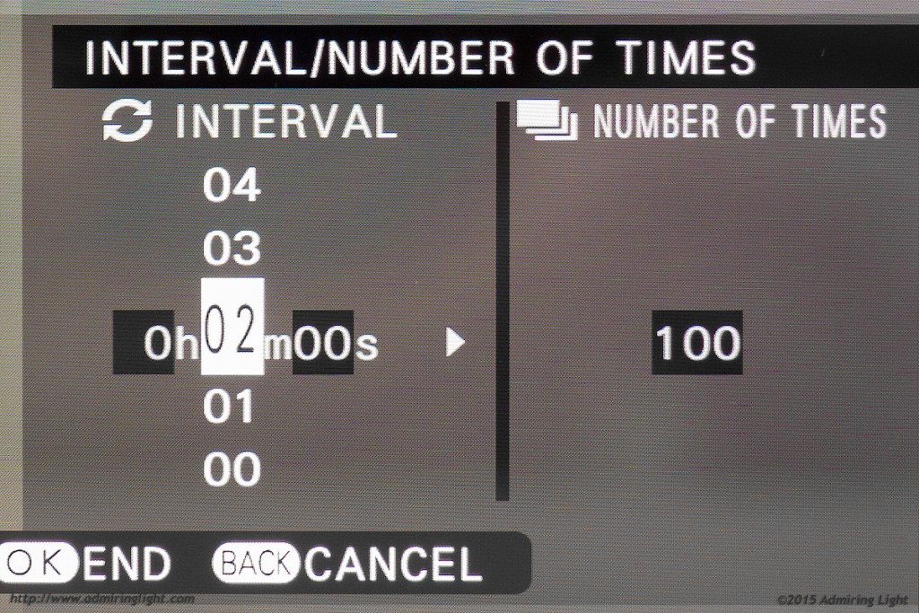 Intervalometer setup