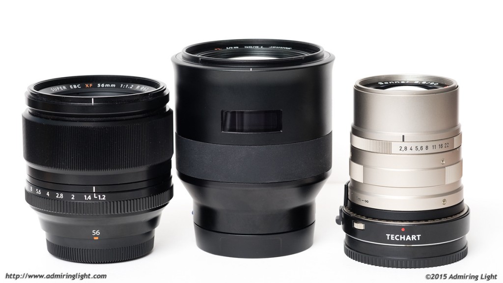 Fuji 56mm f/1.2 vs. Zeiss Batis 85mm f/1.8 vs. Contax G 90mm f/2.8