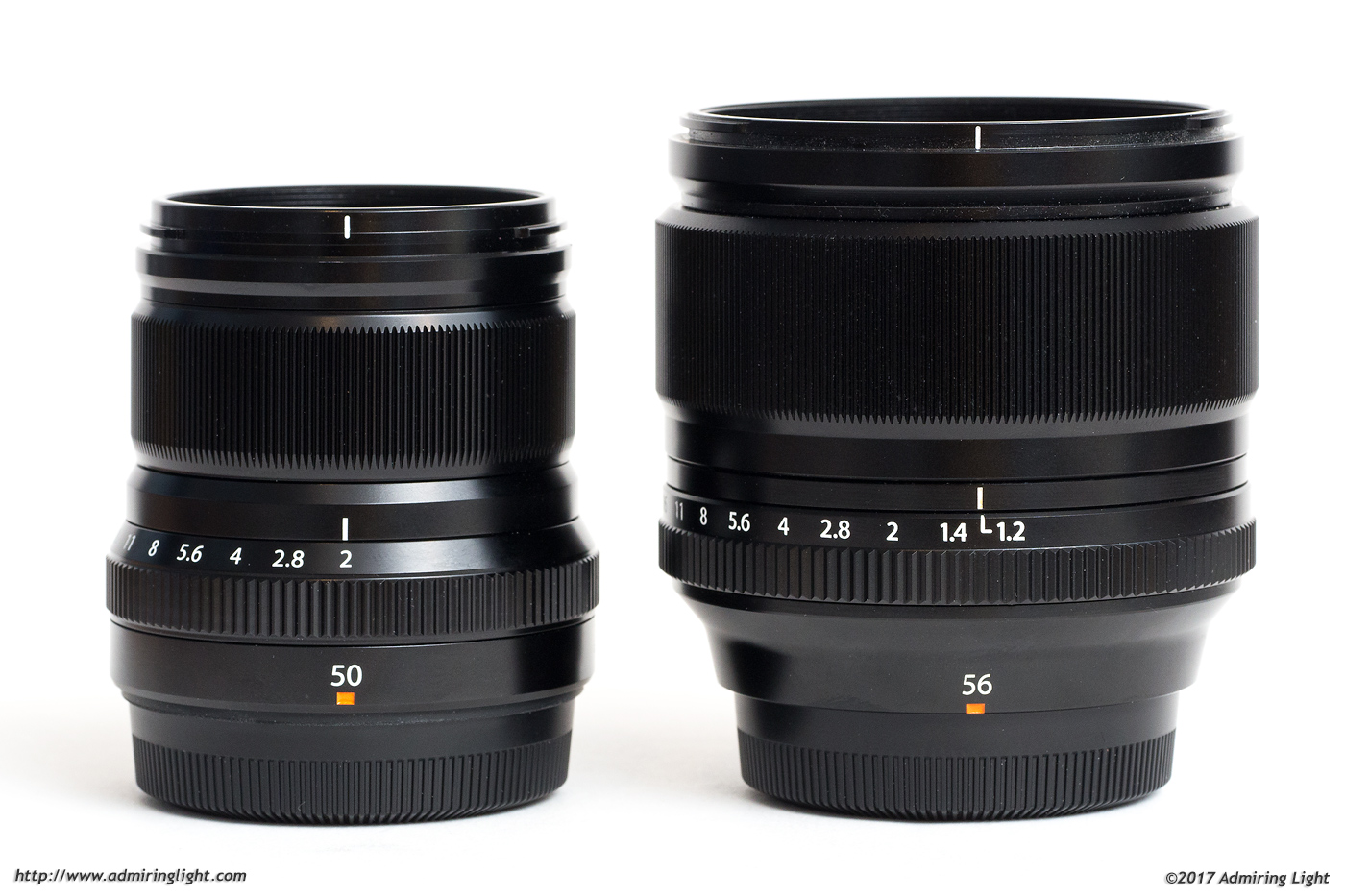 The Fujinon XF 50mm f/2 WR and the XF 56mm f/1.2